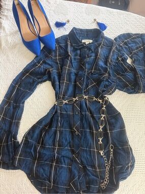 beachlunchlounge Blue Plaid Button-Down Shirt
